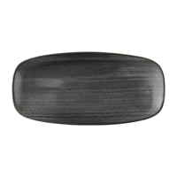 Churchill Stonecast Raw Black Chefs Oblong Plates 270 x 127mm (12 Pack)