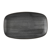 Churchill Stonecast Raw Black Oblong Chefs Plates 180 x 101mm (12 Pack)