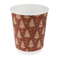 Fiesta Recyclable Christmas Double Wall Hot Cups 8oz (500 Pack)
