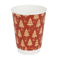 Fiesta Recyclable Christmas Hot Cup Double Wall 12oz (500 Pack)