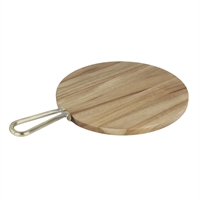 Olympia Round Paddle Board Acacia Wood Metal Handle 505x356mm