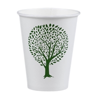 Vegware Green Tree White Hot Cups 8oz 79-Series (1000 Pack)