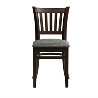 Manhattan Dining Chairs in Dark Walnut with Shetland Smoke Seat (2 Pack)