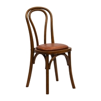 Hoop Back Dining Chairs in Weathered Oak with Bison Tan Seat (2 Pack)
