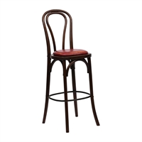 Hoop Back Bar Chair in Dark Walnut with Bison Bordeaux Seat