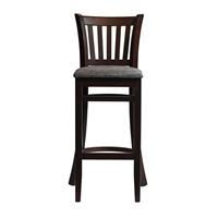 Manhattan Bar Chair in Dark Walnut with Shetland Smoke Seat
