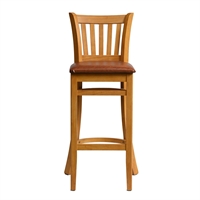 Manhattan Bar Chair in Soft Oak with Bison Tan Seat
