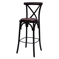 Bristol Bar Chair in Dark Walnut with Bison Espresso Seat
