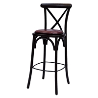 Bristol Bar Chair in Dark Walnut with Bison Bordeaux Seat