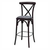 Bristol Bar Chair in Dark Walnut with Shetland Smoke Seat