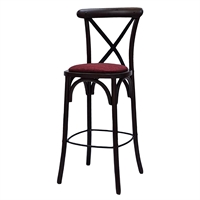 Bristol Bar Chair in Dark Walnut with Shetland Scarlett Seat