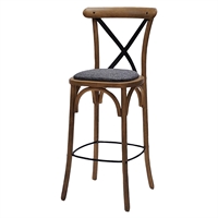 Bristol Bar Chair in Weathered Oak with Shetland Smoke Seat