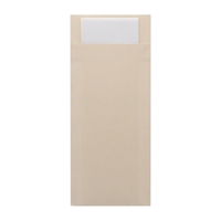 Europochette Classic Size Cream Cutlery Pouch with White 2ply Napkin (500 Pack)