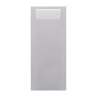 Europochette Classic Size Sea Salt Grey Cutlery Pouch with White 2ply Napkin (500 Pack)