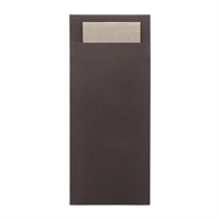 Europochette Classic Size Chocolate Brown Cutlery Pouch with Kraft 2ply Napkin (500 Pack)