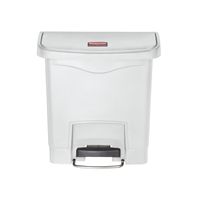 Rubbermaid Slim Jim Step-On Pedal Bin White 15Ltr