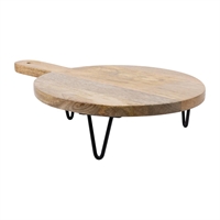 Olympia Round Handled Display Stand Mango Wood with Metal Legs 350x250x80mm