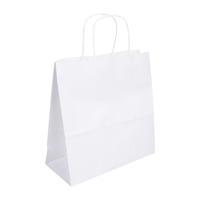 Fiesta Recyclable Twist Handle White Paper Bags Small (250 Pack)