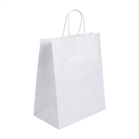 Fiesta Recyclable Twist Handle White Paper Bags Large (250 Pack)