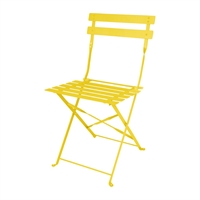 Bolero Perth Pavement Style Folding Chairs Mellow Yellow (2 Pack)