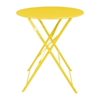 Bolero Perth Pavement Style Round Table Mellow Yellow 600mm