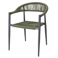 Bolero Eden PE Twist Rattan Outdoor Arm Chair Green (4 Pack)