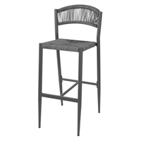 Bolero Eden PE Twist Rattan Outdoor Bar Stools Charcoal (2 Pack)