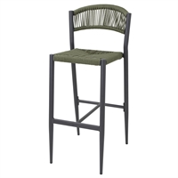Bolero Eden PE Twist Rattan Outdoor Bar Stools Green (2 Pack)