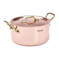 De Buyer Inocuivre Round Stewpan with Lid Brass 16cm