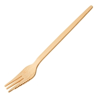 Sier Einweg-Snackgabel Bambus 135mm (100 Stück)