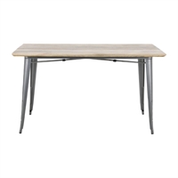Bolero Bistro Dining Table Mango Wood Top Gunmetal Frame 1450mm