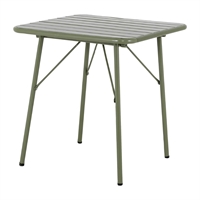 Bolero Amalfi Square Slatted Steel Folding Table Olive Green 700mm