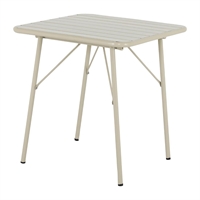 Bolero Amalfi Square Slatted Steel Folding Table Taupe 700x700mm