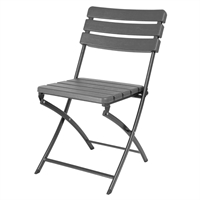 Bolero Folding Chairs Grey Wood Effect (2 Pack)