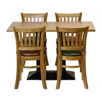 Turin Dining Table with 4 Manhattan Chairs in Weathered Oak with Shetland Smoke