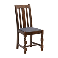 Thame Dining Chairs in Vintage Wood with Shetland Sea Seat (6 Pack)