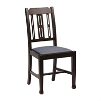 Lattice Back Dining Chairs in Dark Walnut with Shetland Sea Seat (6 Pack)