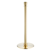 Bolero Flat Base Barrier Banner Posts Brushed Brass (2 Pack)