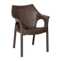 Bolero Elements Polypropylene Armchairs Dark Brown (4 Pack)