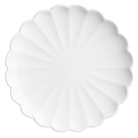 Assiettes festonnées Olympia Bloom blanches 175 mm (lot de 6)