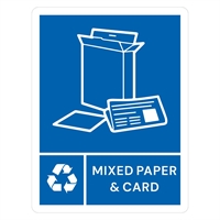 Jantex Slim Bin Label - Mixed Paper & Card
