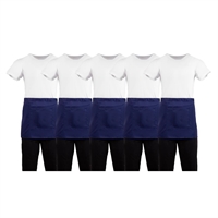 Whites Short Bistro Apron Navy Blue (5 Pack)