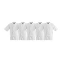 Whites Boston Short Sleeve Unisex Chefs Jacket White XS (5 Pack)