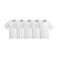 Whites Boston Short Sleeve Unisex Chefs Jacket White XL (5 Pack)
