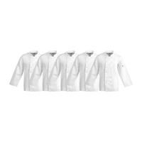 Whites Vegas Unisex Chefs Jacket Long Sleeve White XS (5 Pack)