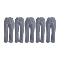 Whites Vegas Small Black & White Check Chef Pants XL (5 Pack)