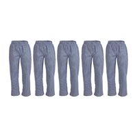 Whites Unisex Vegas Checkered Chef Pants Blue/White M (5 Pack)
