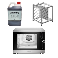 SMEG SPO5L2SDL 1/1GN 5-Tray Galileo Combi Oven LH Hinge, Stand & Cleaner