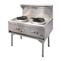 Goldstein 2 Hole Wok with either Duck Ring Mongolian Duckbill LPG
