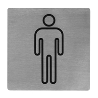 Trenton Male Symbol Wall Sign Stainless Steel 130x130mm
